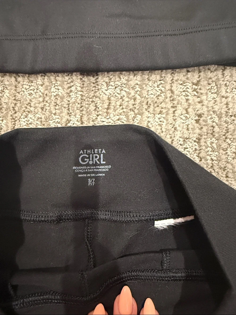 Athleta Black Crisscross Strappy Sports Bra and shorts